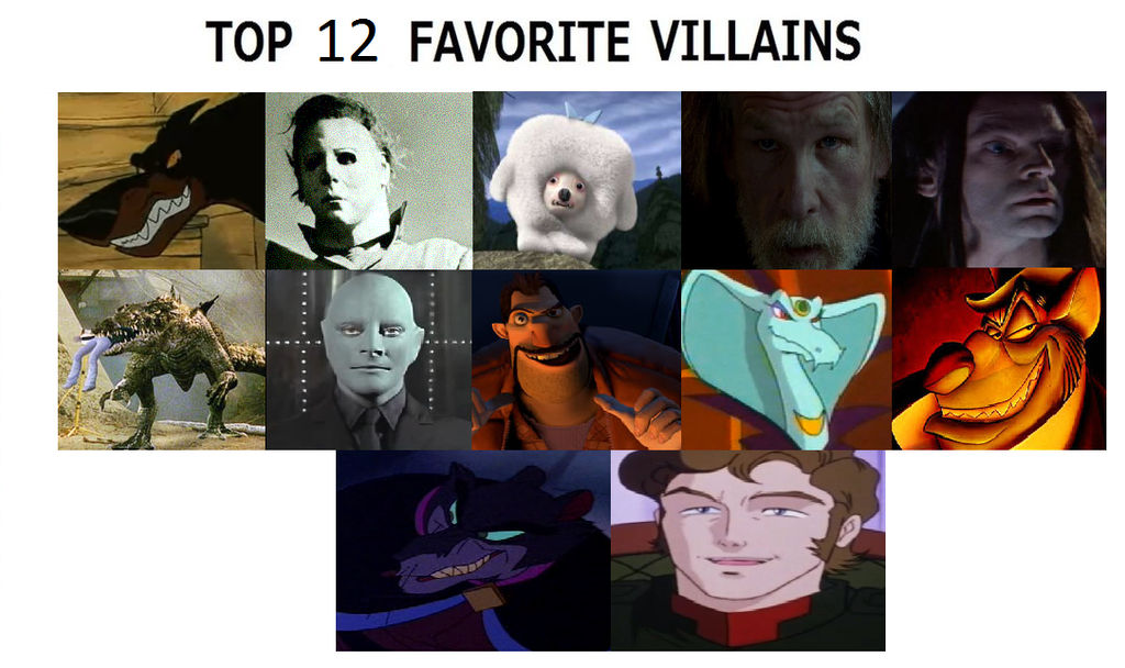 Top 12 Favorite Villains by CHI-76890 on DeviantArt
