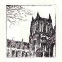 Lincoln Cathedral - Etching (dry point)