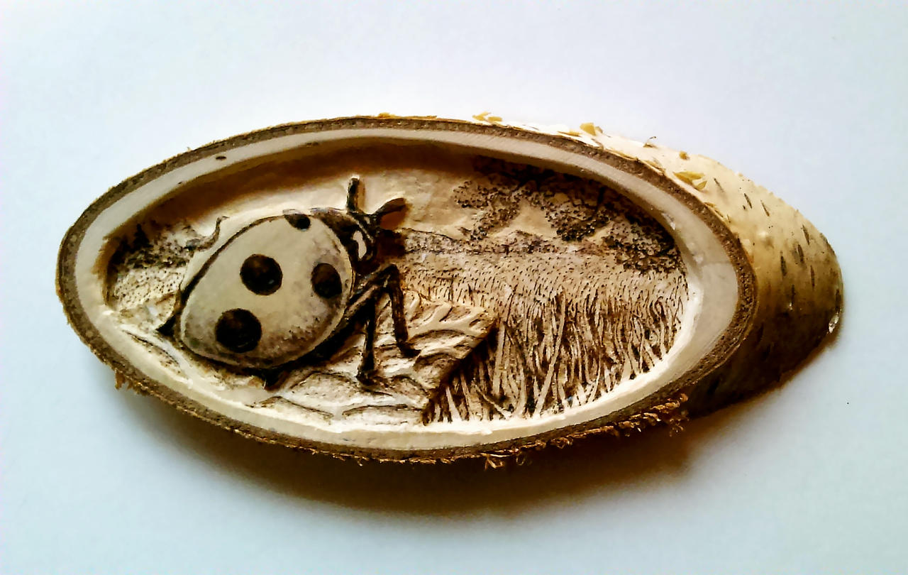 Ladybug: Carved and burned by FizikArt on DeviantArt