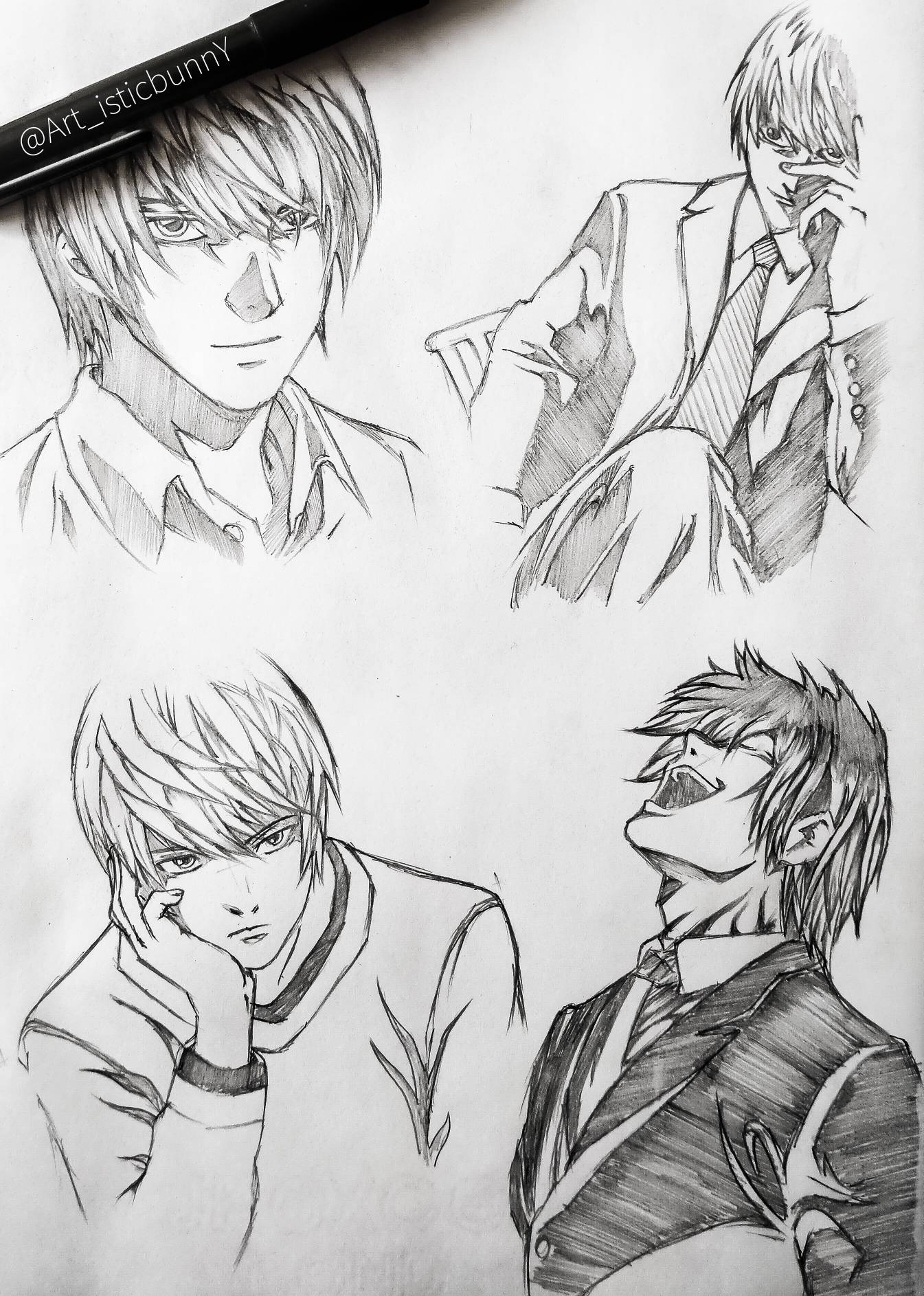 Light Yagami (pencil Sketch) by ArtisticbunnY07 on DeviantArt