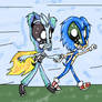 Mariette and Sonic running