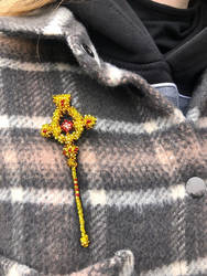 Benediction staff brooch