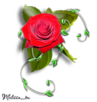 element rose with leaves and swirl png