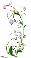 green swirl with pink gems png