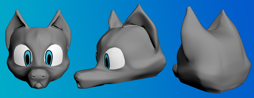 3D Dog Head Finished