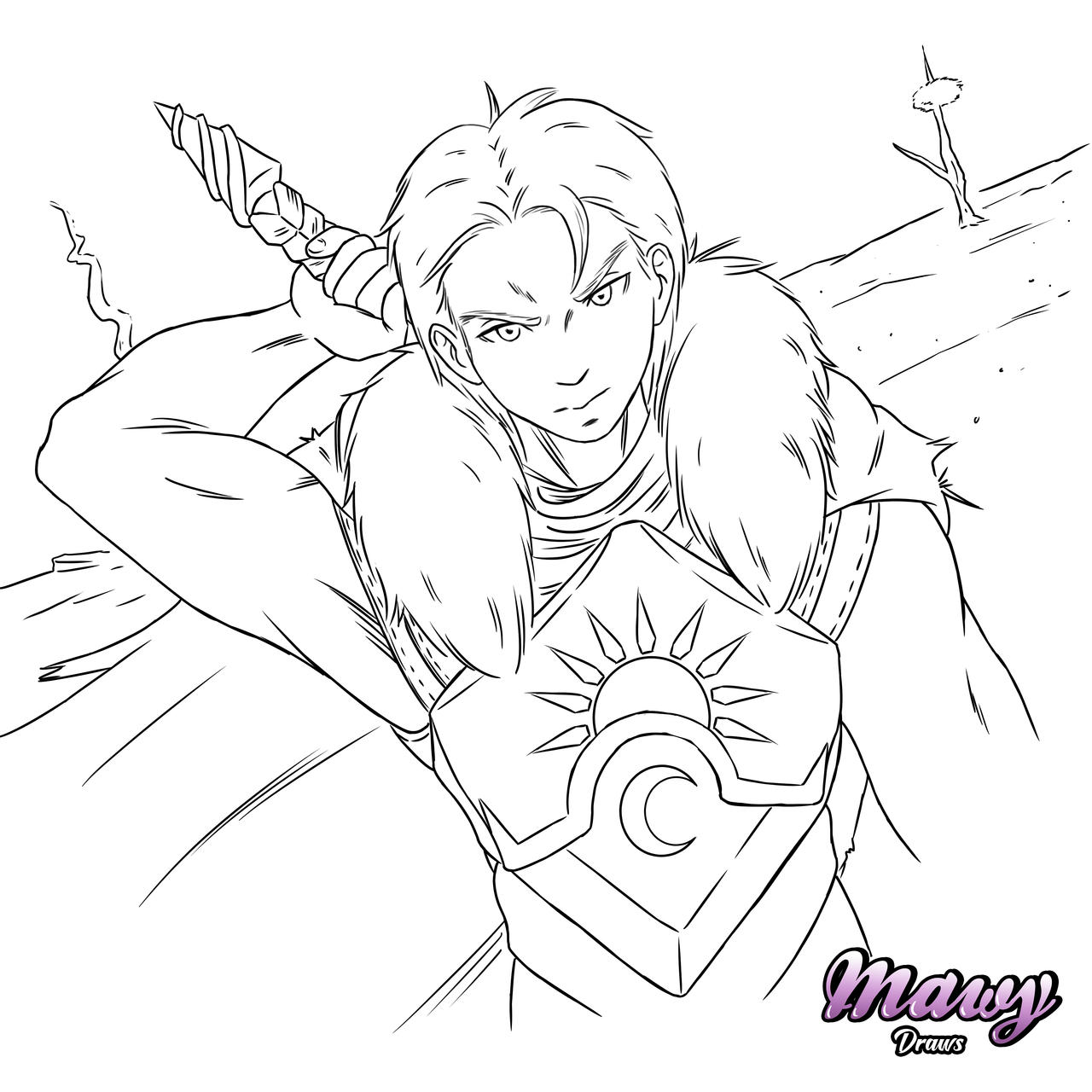 Knight Line Art by Mawyno1 on DeviantArt