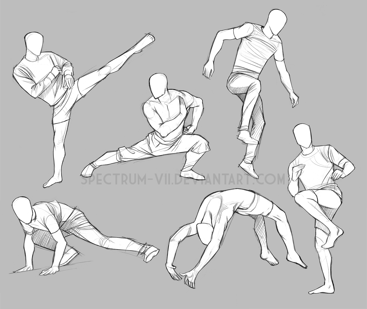 Pose study -- dynamic by Spectrum-VII on DeviantArt