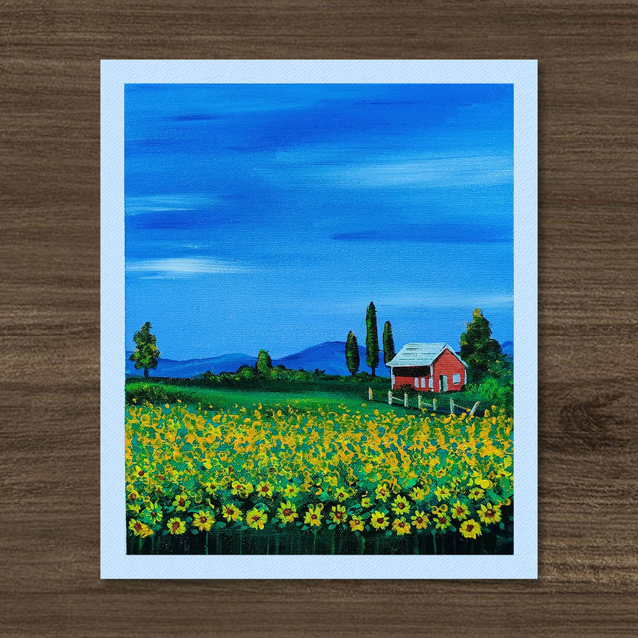 Sunflower Fields. Simple Acrylic Painting. by Artistic-lynx on DeviantArt
