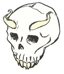 Horned Demon Skull