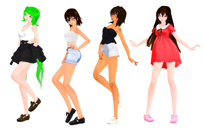 MMD models remade by ReleaseTheYaoi on DeviantArt