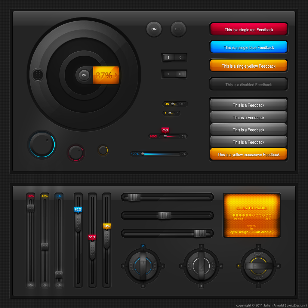 Tech UI elements by cyrixDesign on DeviantArt