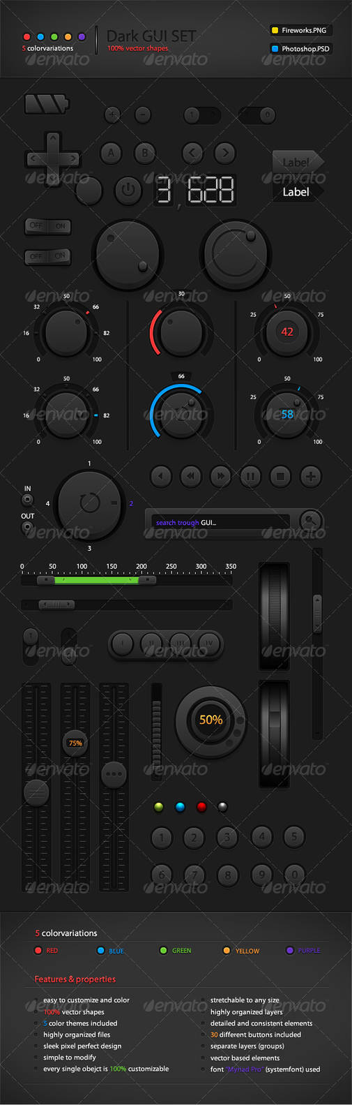 Radical Gui Dark GUI Set by cyrixDesign on DeviantArt