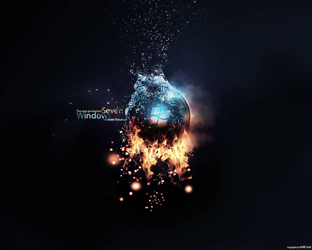 Windows7 Fire and Water by drNKK