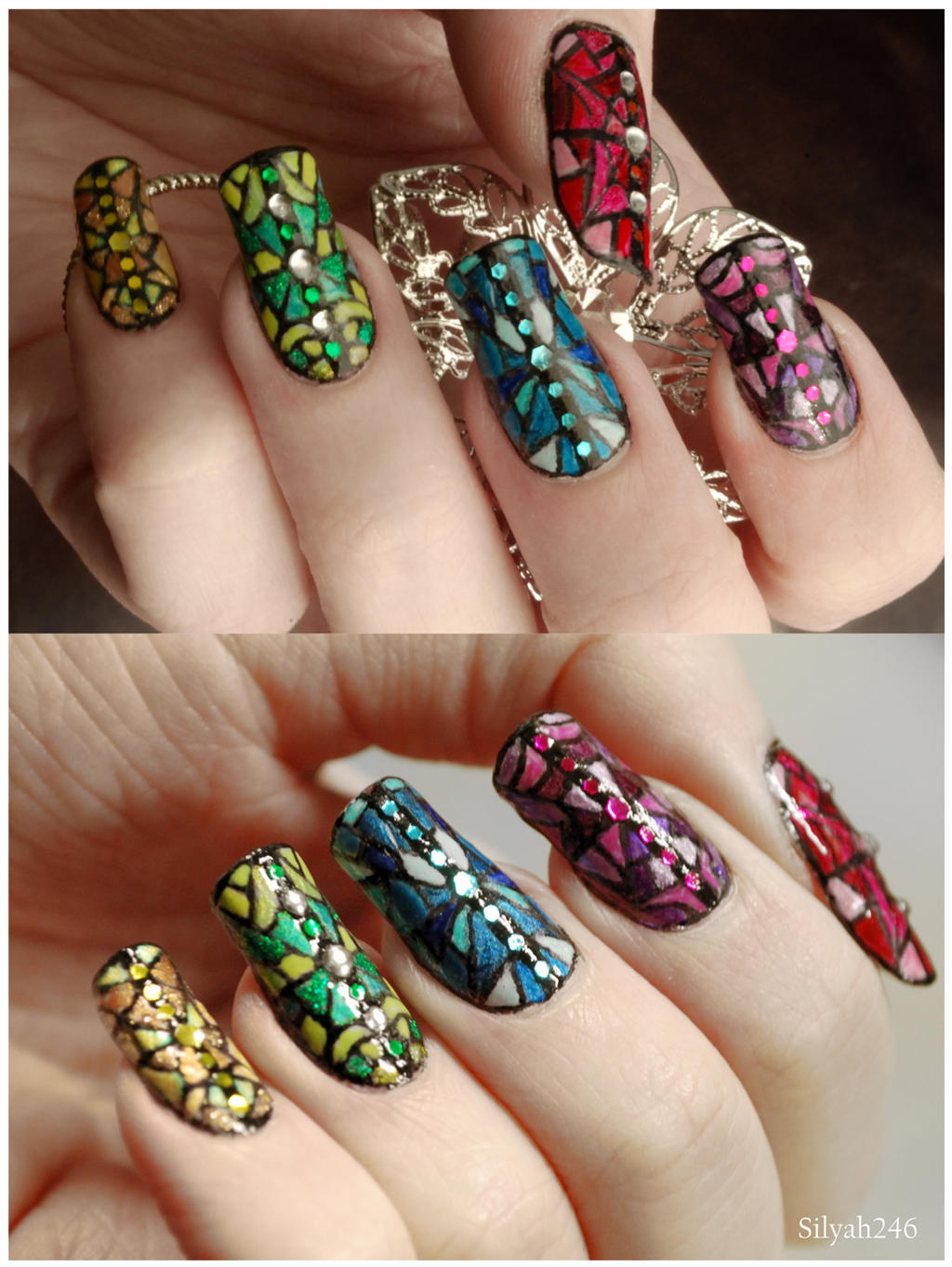 Stained Glass Nail Art By Silyah246 On Deviantart Stained Glass Nail Art By Silyah246 On Deviantart