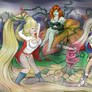 Harley Quinn And Powergirl vs Poison Ivy (colored)