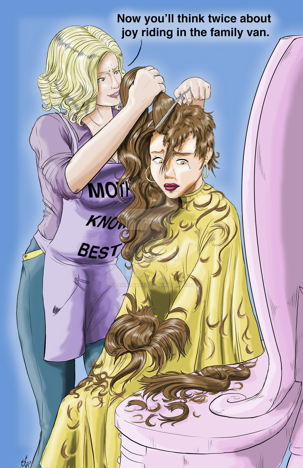 A Daughter's Punishment Haircut by danielwartist on DeviantArt