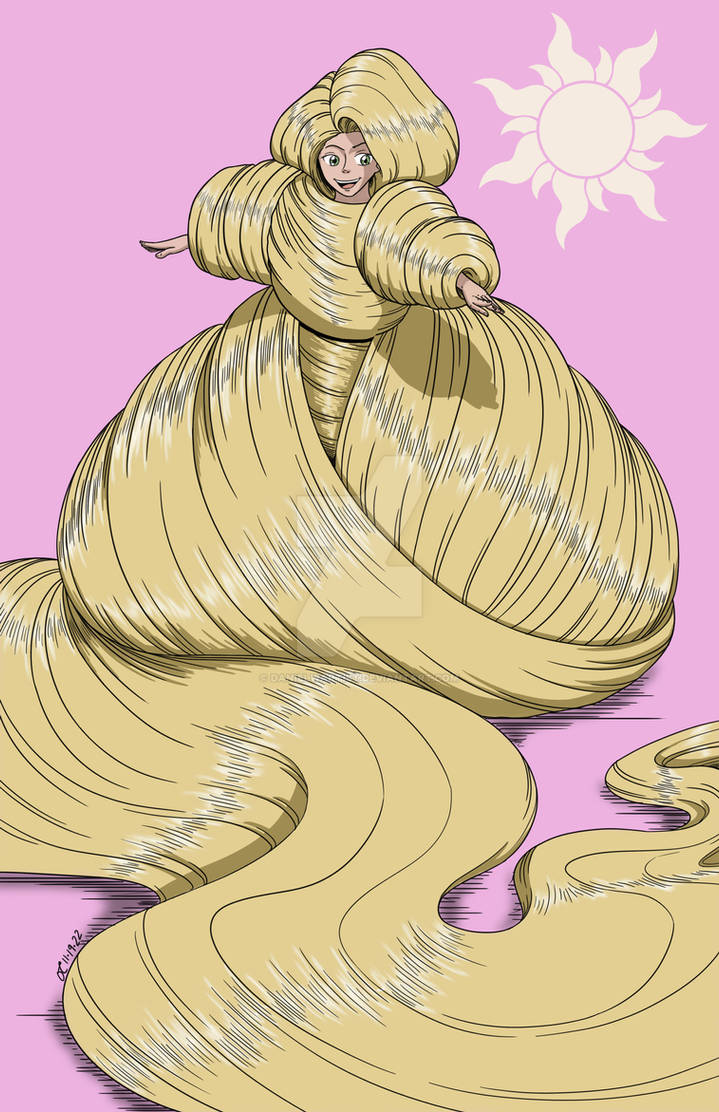Rapunzel Inflation Rapunzel's Ballgown of Hair by danielwartist on DeviantArt