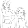 Sherry Has Plans for Eli's Hair - Lineart GIF