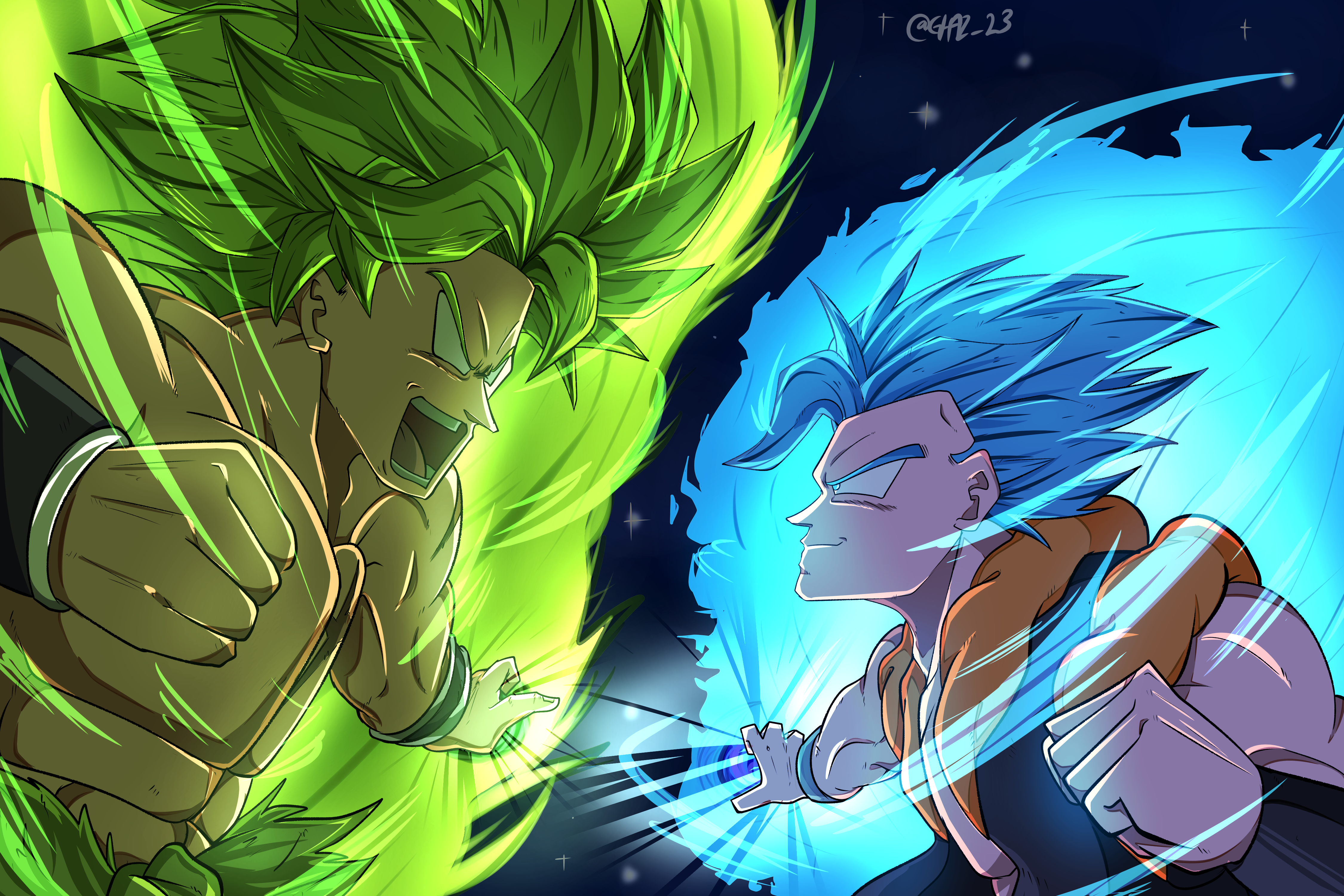 Gogeta Super Saiyajin Blue Vs Broly Super Saiyajin Legendario