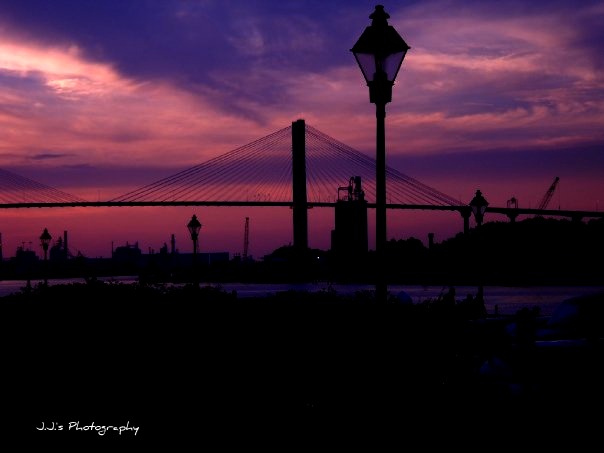 Purple Sunset Bridge Savannah, GA.