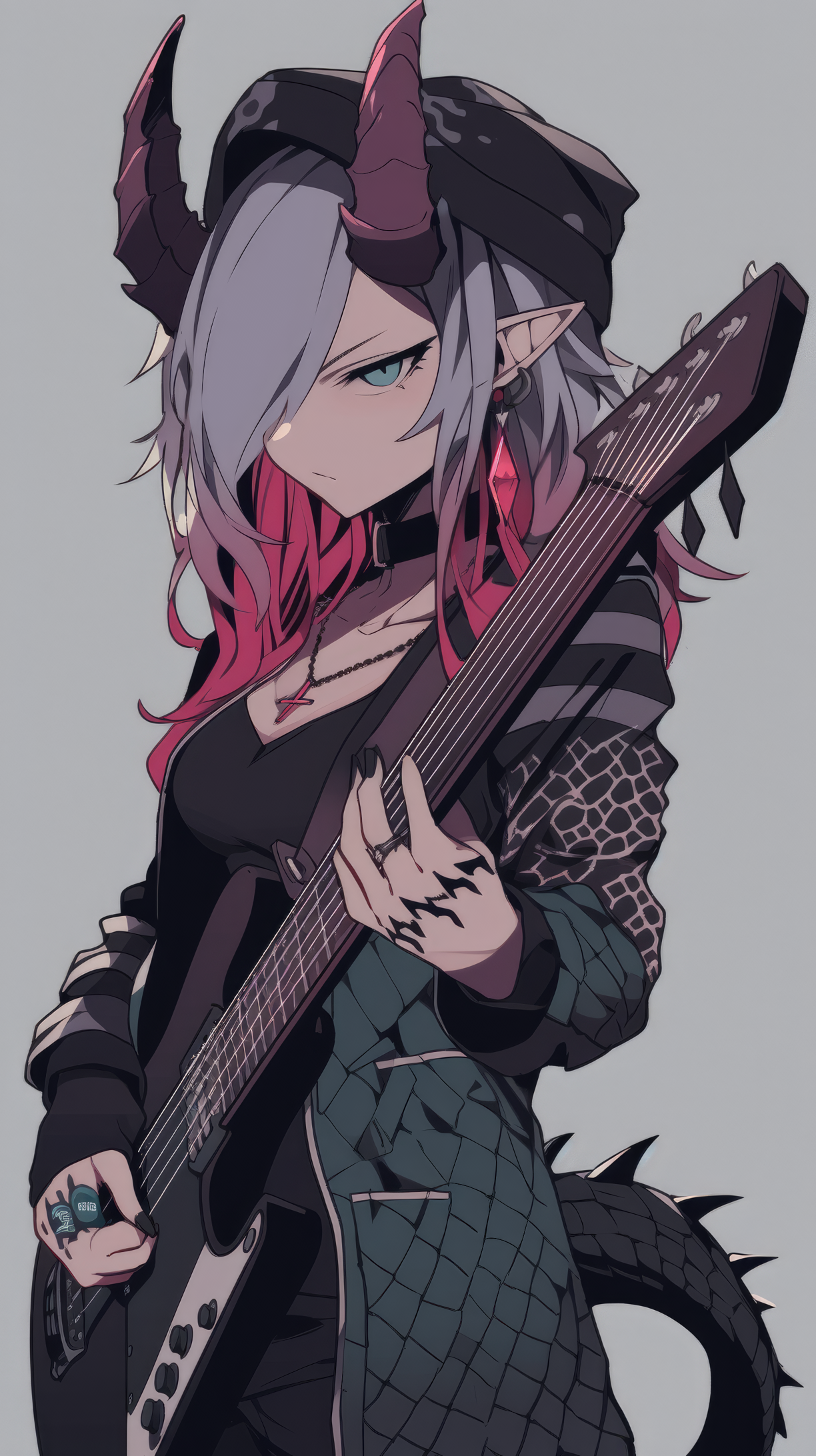 anime girl / rock