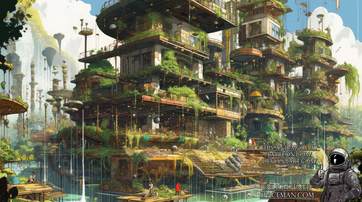 Solarpunk Cityscape - 13 by EnlightenedSpaceman on DeviantArt