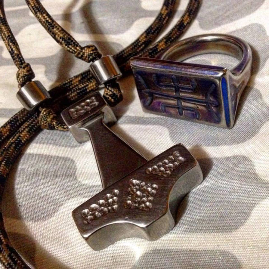 Mithril Ring Of Algiz And Mjolnir Thor By Wolfie 83 On Mithril Ring Of Algiz And Mjolnir Thor By Wolfie 83
