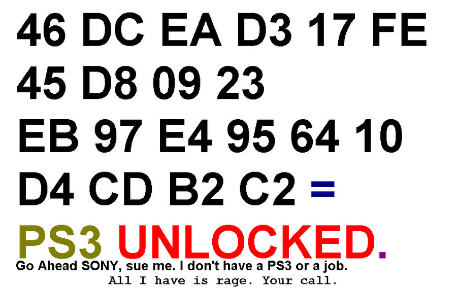 PS3 UNLOCK CODE by LightDemonCodeH on DeviantArt