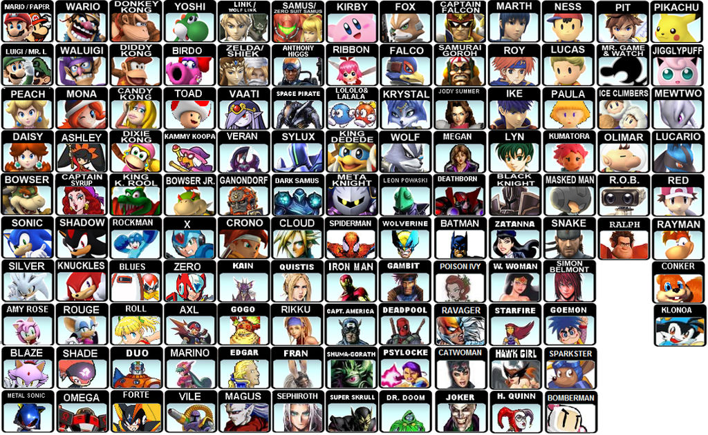 AFTER Brawl Roster Revised by LightDemonCodeH on DeviantArt