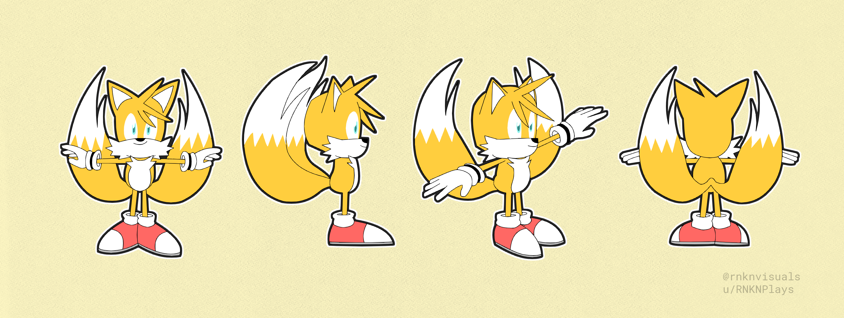 Tails Inventor Miles 'Tails' Prower Cartoon Model Sheet by rnknvisuals on DeviantArt