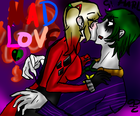 The Joker And Harley Quinn Mad Loves Kiss By Zazzyleey On