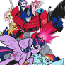 Optimus Prime and the Mane 6 (Colored)
