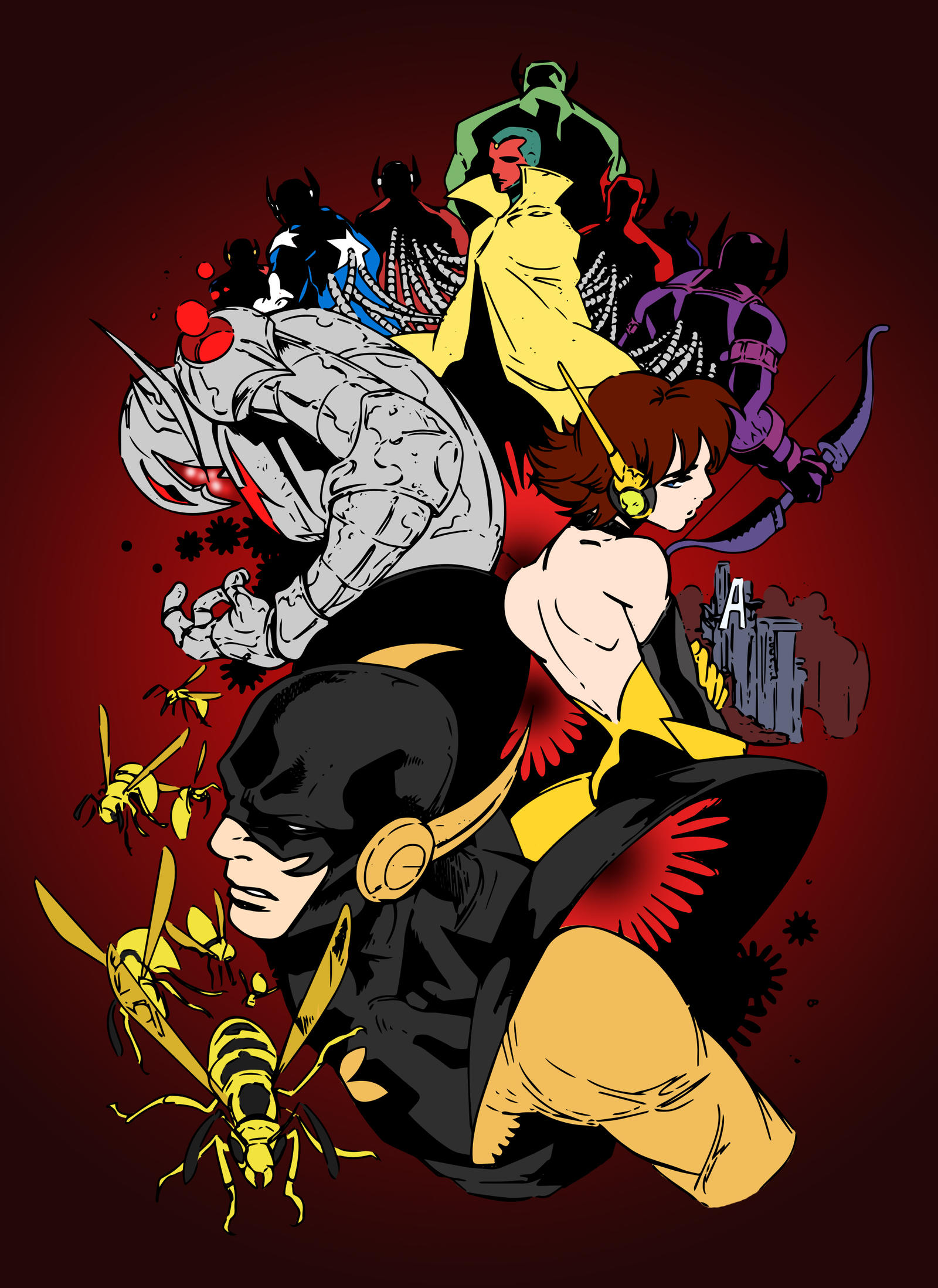 Deviantart Edcom02 Mcu Yellowjacket (colored) by edCOM02 on DeviantArt
