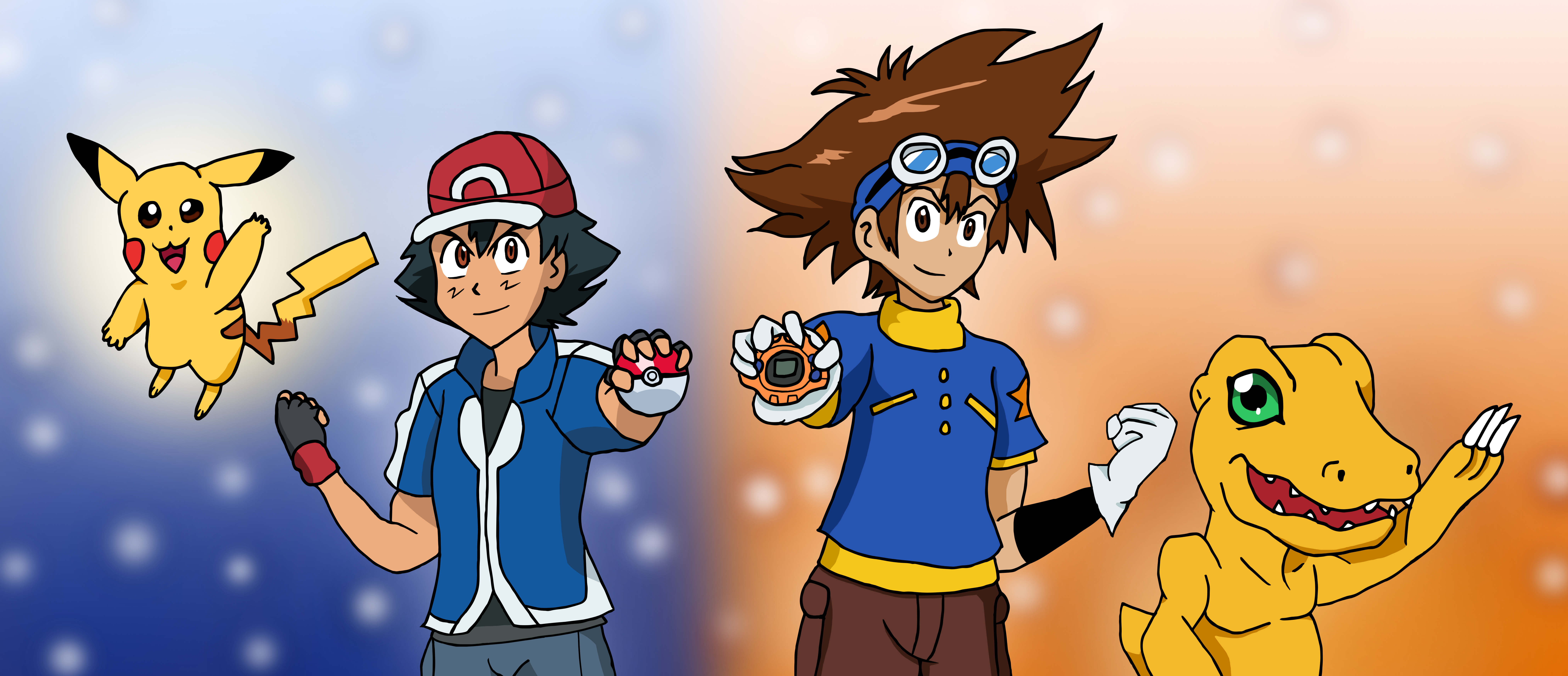 Pokemon x Digimon - Ash and Tai