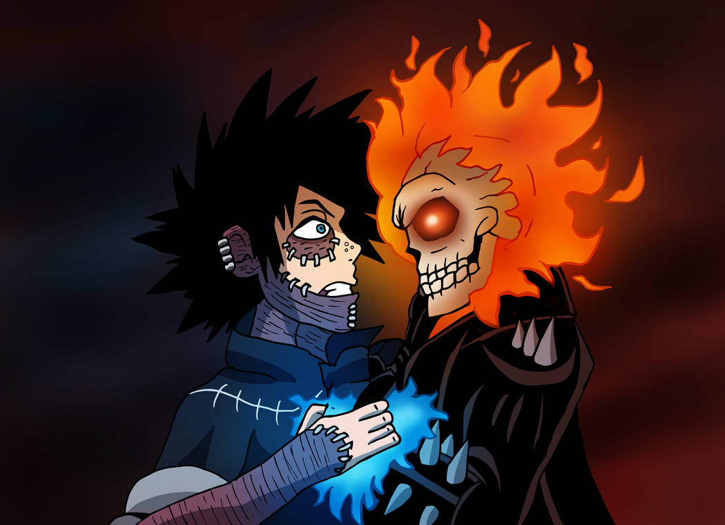 Mha fanfic. Моя геройская Академия Призрачный гонщик. Ghost Rider in MHA. Фанфик моя геройская Академия деку Призрачный гонщик.