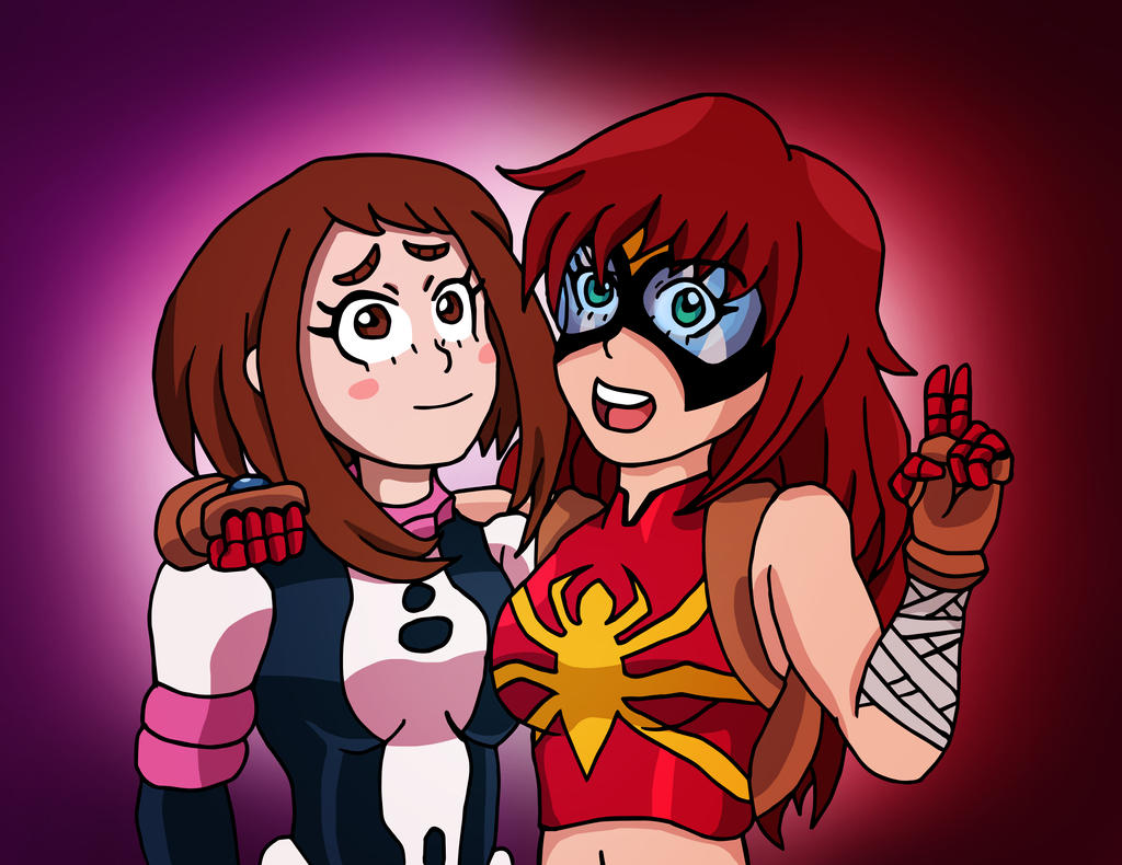 Marvel x MHA - Ochako and MJ by edCOM02