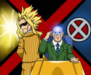 MHA/X-Men - All Might and Professor X by edCOM02