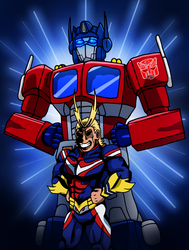 Symbols of Peace! All Might and Optimus Prime by edCOM02