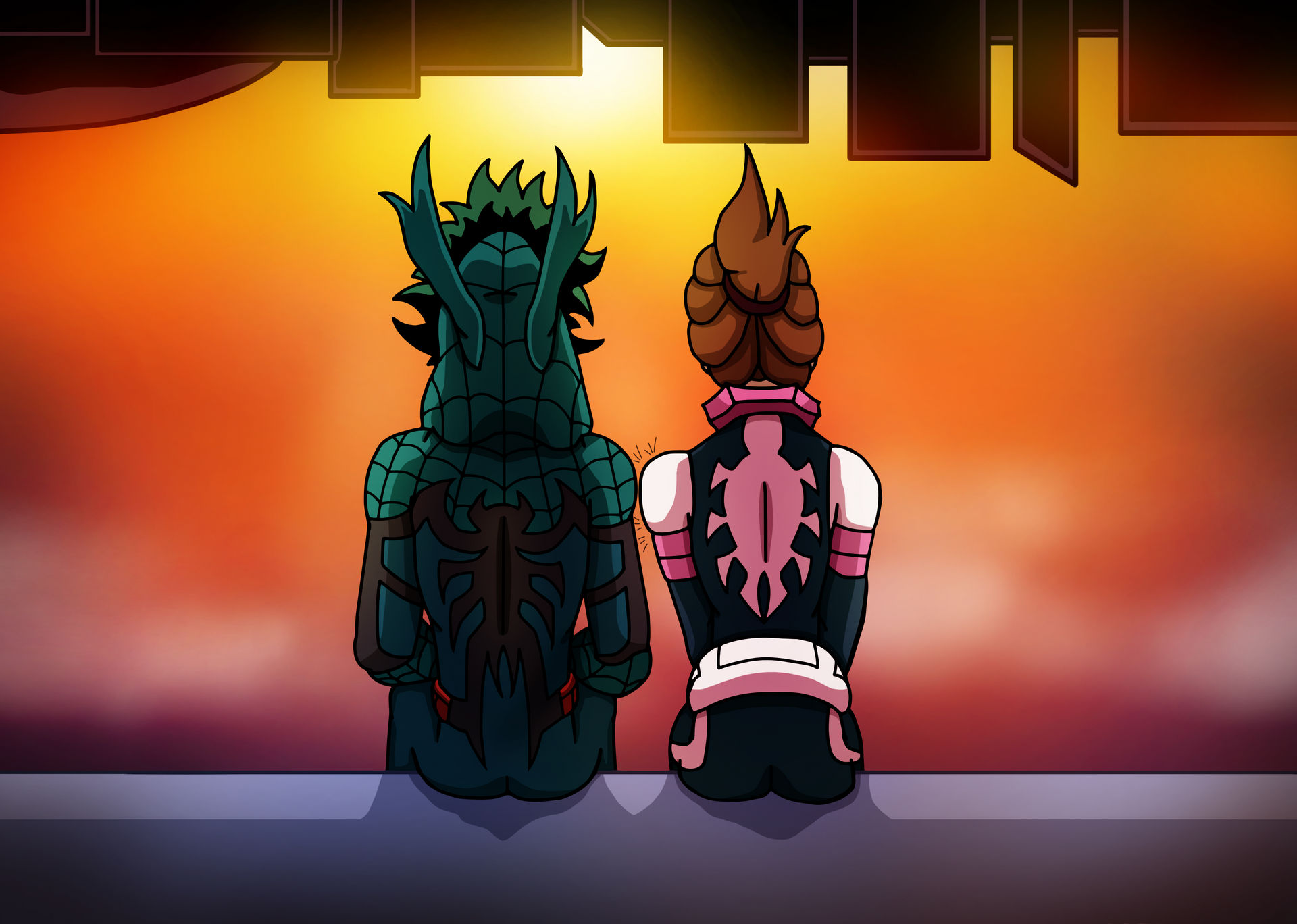 Deviantart Edcom02 Mcu The Spider-Deku Family - Under Roof View by edCOM02 on DeviantArt