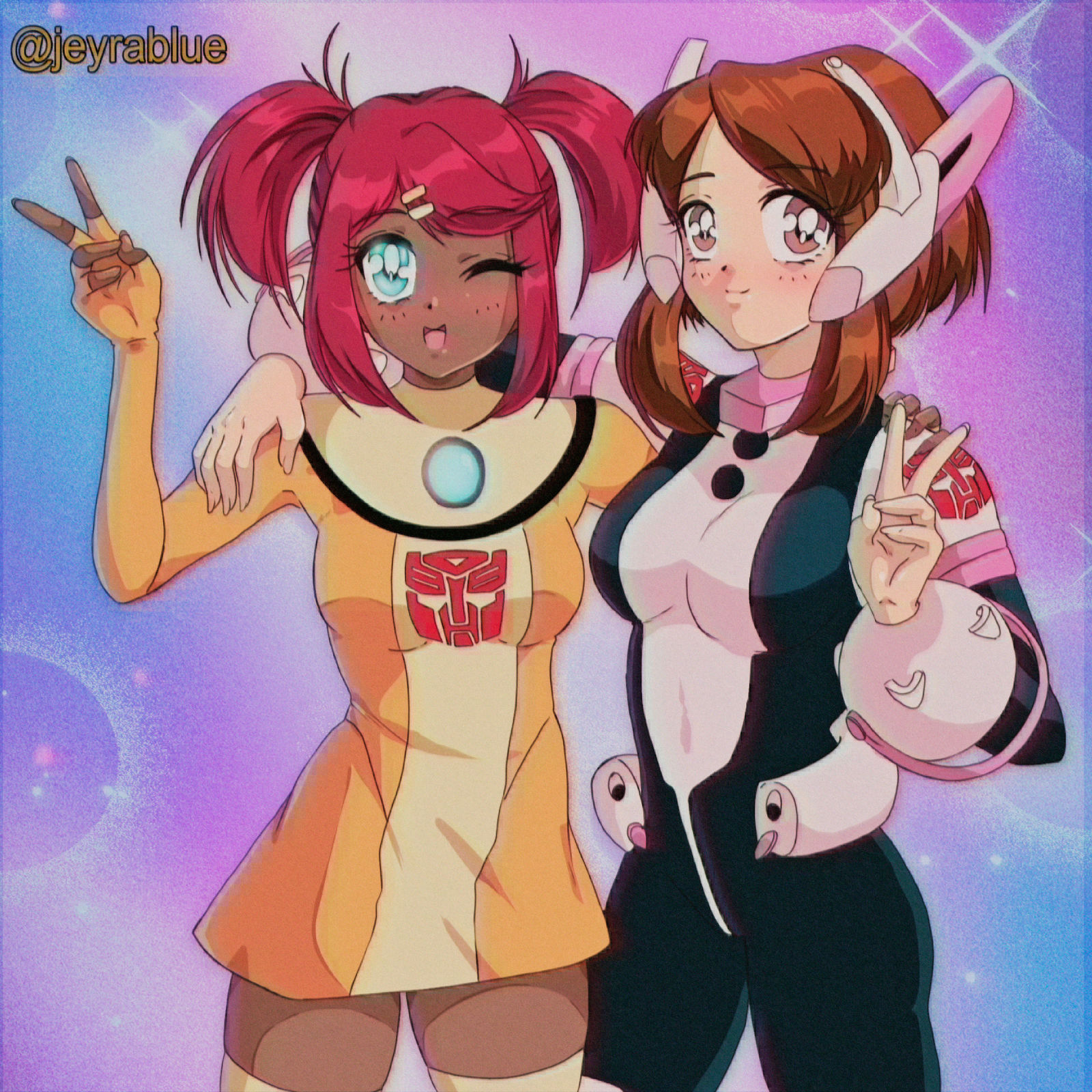 Mha Edcom MHA/Transformers - Sari and Ochako by JeyraBlue by edCOM02 on DeviantArt