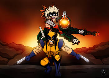 MHA/X-Men - Bakugou and Wolverine