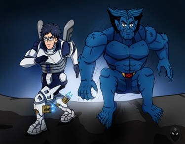 MHA/X-Men - Iida and Beast