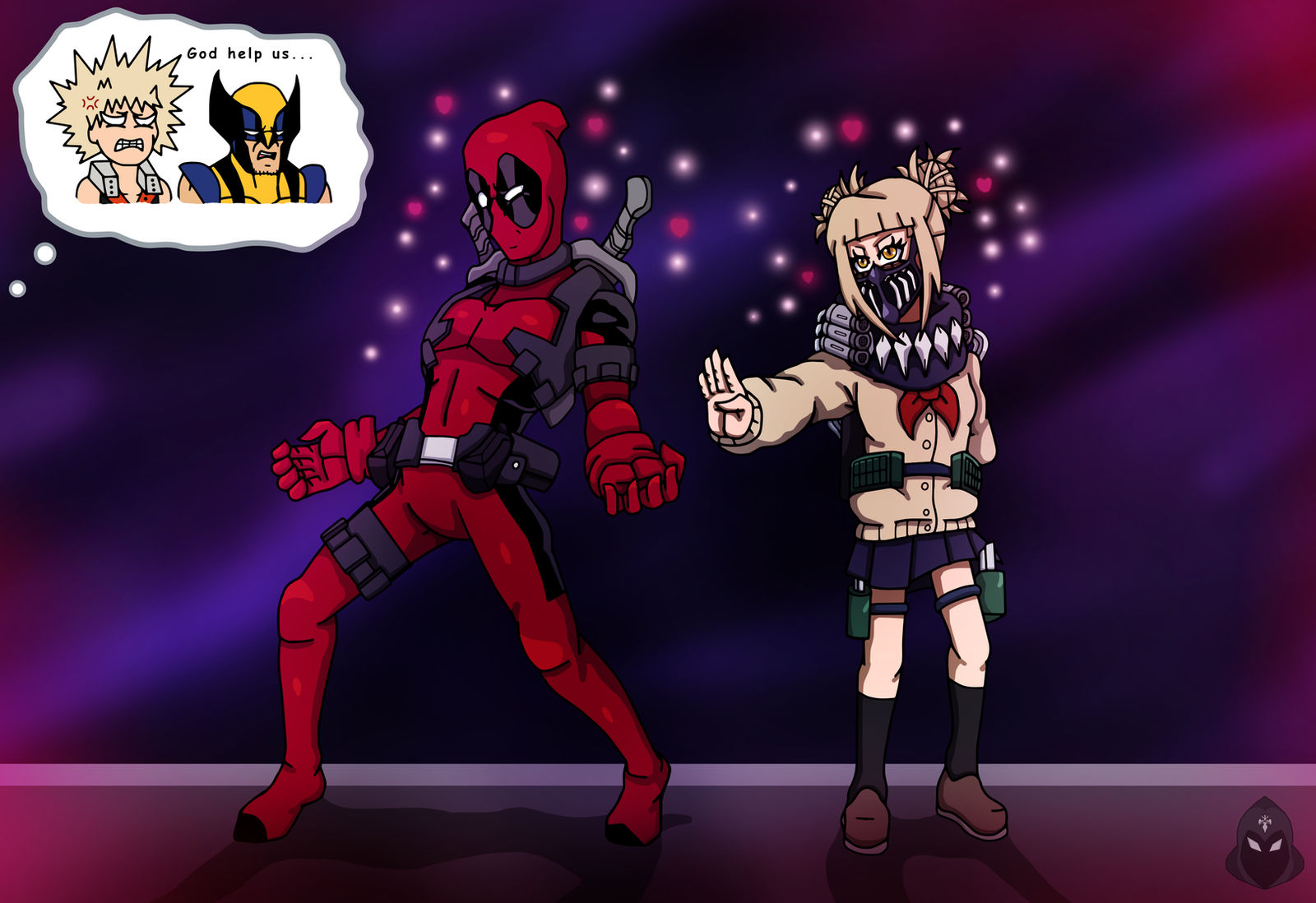 Deviantart Edcom02 Mcu MHA/X-Men - Deadpool and Toga by edCOM02 on DeviantArt
