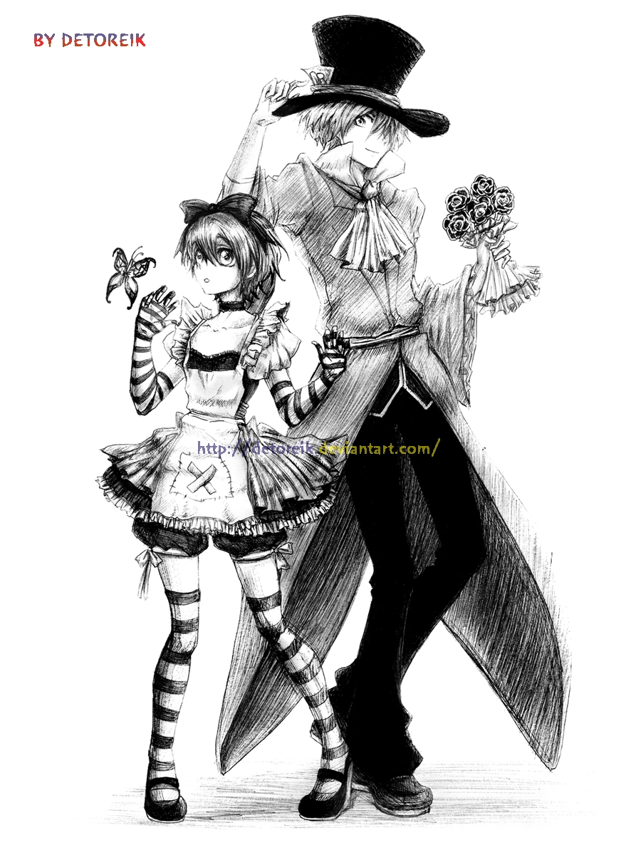 alice in wonderland anime mad hatter and alice