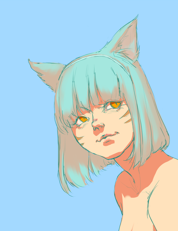 blue green miqote