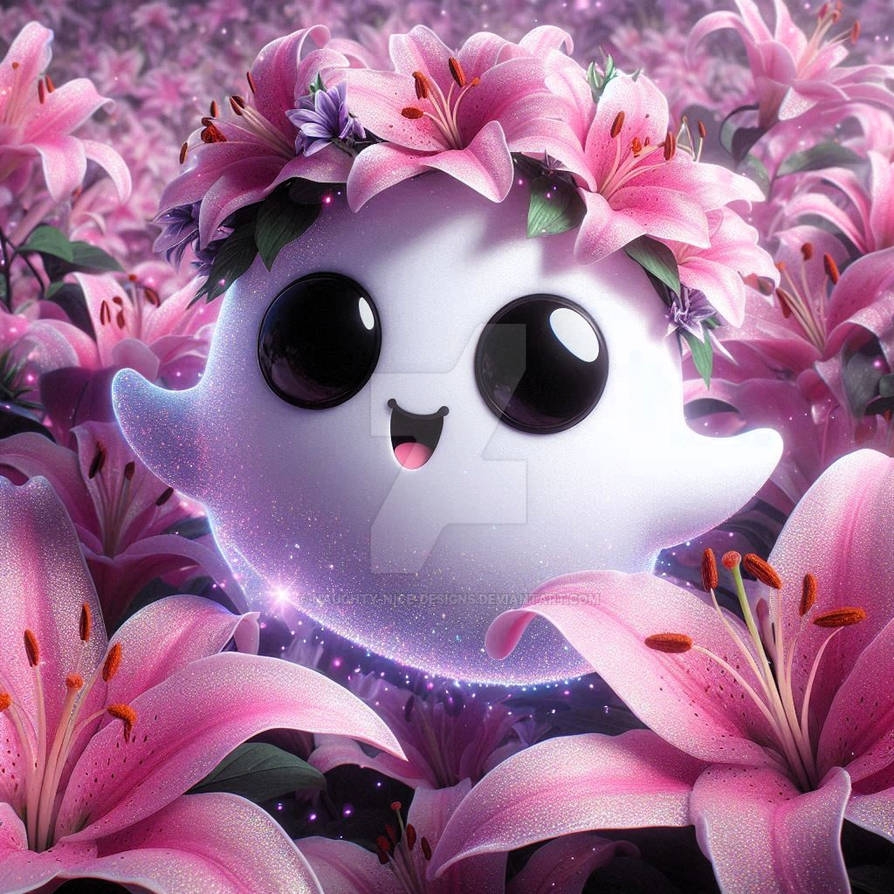 $1 Adopt a Lily Flower Ghost 1 by Naughty-Nice-Designs on DeviantArt