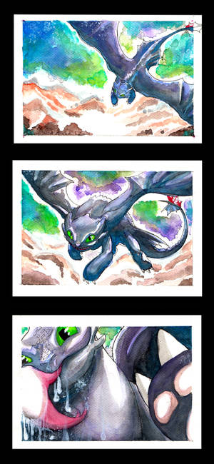 toothless - Watercolor