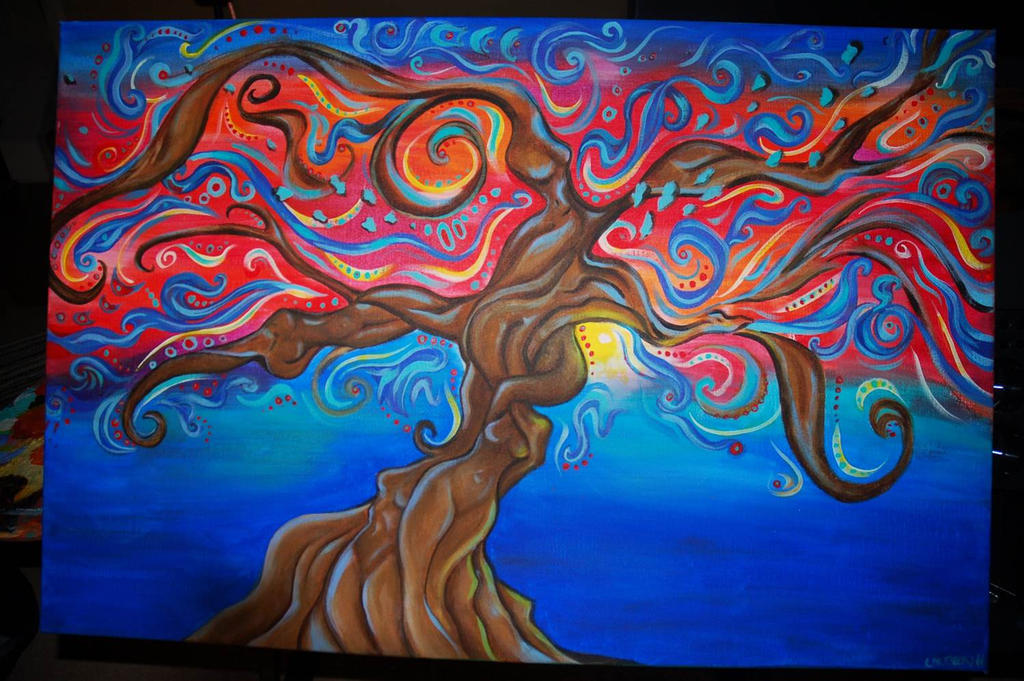 WildTree Abstract Tree Painting With A Twist by OFFtheWALLpaintings on ...