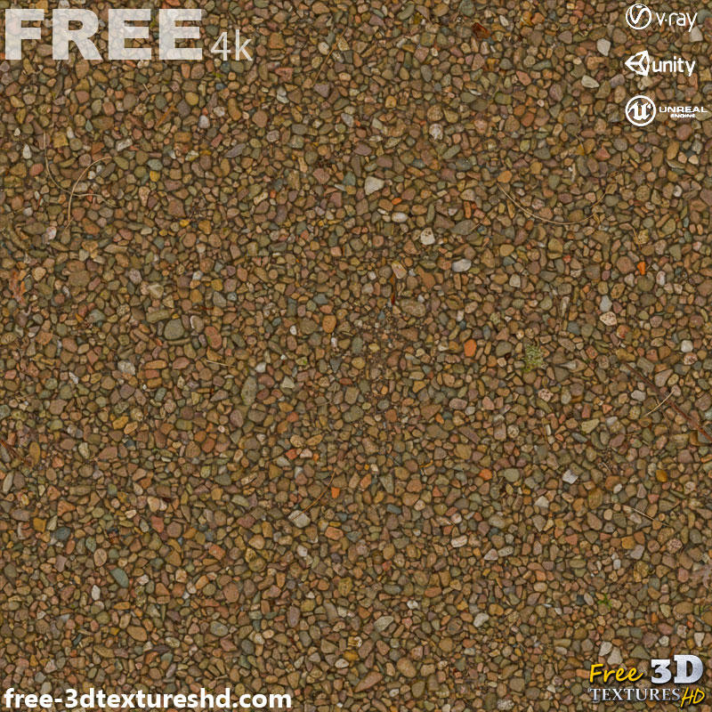 Gravel ground seamless Texture PBR HighRes Free 4K by free-3dtextureshd ...