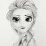 Elsa of Arendelle Pencil and Charcoal Portrait